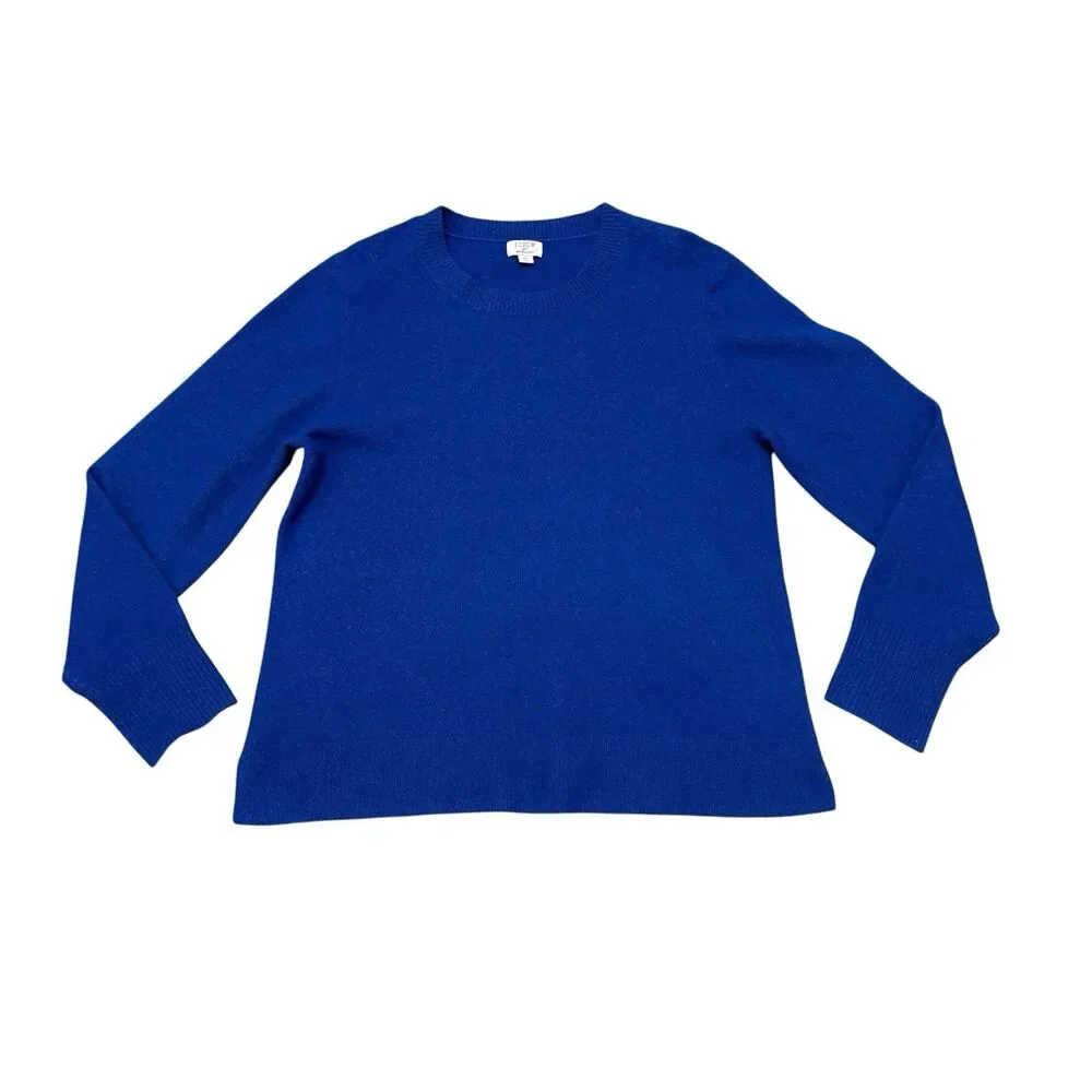 J.Crew Blue Crew Neck Long Sleeve Sweater in Extra Soft Yarn Size XL